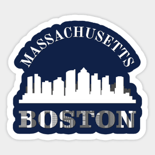 Born and raised Massachusetts Id rather be in Boston MA skyline state trip Sticker